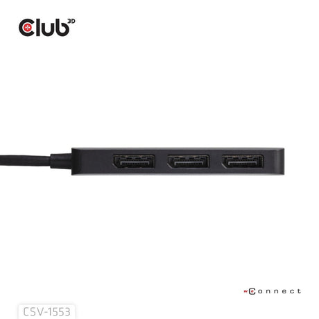 Hub Club 3D da USB-C a tripla DisplayPort MST (nero, 4K60Hz)