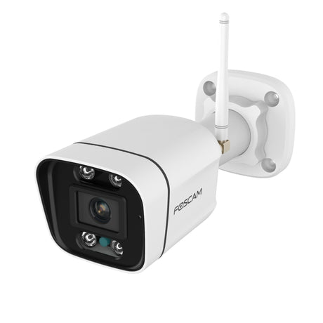 Foscam v8p, telecamera di sicurezza wifi dual-band 4K 8MP (bianca, con allarme sonoro e luminoso)