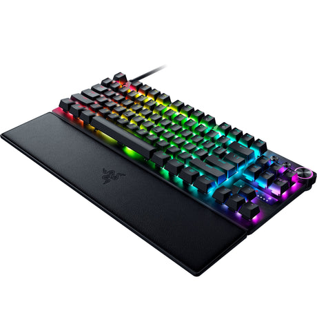 Tastiera da gioco meccanica Razer Huntsman V3 Pro TKL RGB (nera, layout USA (QWERTY), ottica analogica di seconda generazione, 80% (TKL), PBT a doppio scatto)