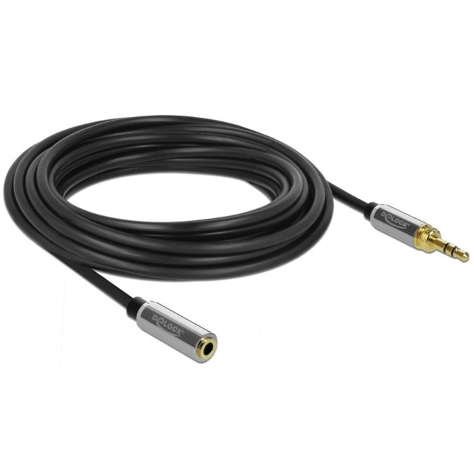 Delock cavo di prolunga jack stereo da 3,5 mm a 3 pin maschio > femmina (nero, 5 metri)