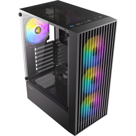 Custodia midi tower Antec ax27 rgb elite (nera | 3x usb-a | vetro temperato)