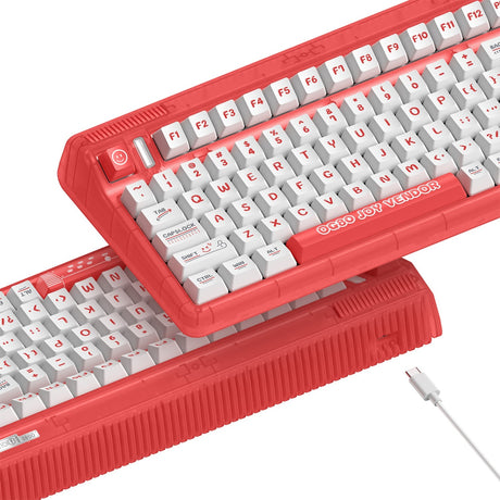 Tastiera meccanica wireless Iqunix og80 joy seller (rossa, layout us (qwerty), iqunix moonstone, 80% (tkl), LED rgb, sostituibile a caldo, pbt, 2,4 ghz | bluetooth 5.1 | usb-c)
