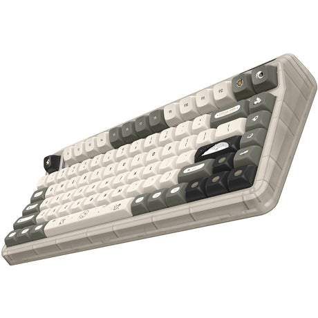 Tastiera meccanica wireless Iqunix og80 hitchhiker (grigia, layout us (qwerty), cherry mx silent red, 80% (tkl), led rgb, hot-swapable, pbt, 2.4ghz | bluetooth 5.1 | usb-c)