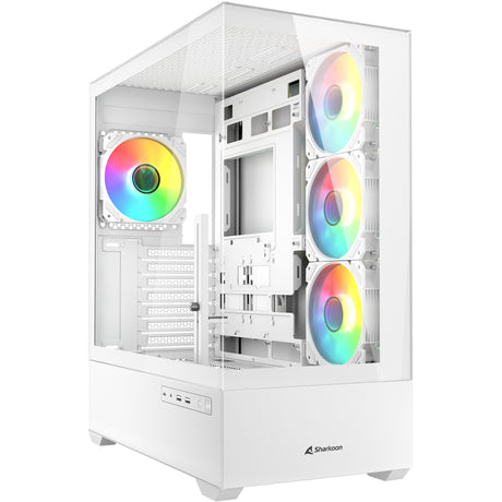 Custodia midi tower Sharkoon ak6 rgb (bianco | 2x usb-a | 1x usb-c | rgb | vetro temperato)