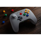 Controller bluetooth 8bitdo 64 (grigio, bluetooth 5.0 usb, switch, switch 2, pc, android)