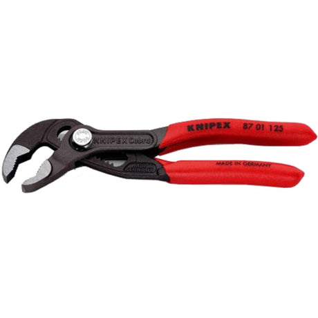 Pinza svedese per pompa dell'acqua Knipex cobra 125 mm (superfici di presa rosse, seghettate)