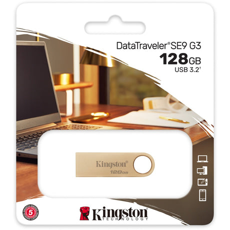 Chiavetta USB Kingston Data Traveler SE9 G3 128 GB (oro, dtse9g3 128 GB, USB-A 3.2 (5 GBit s))