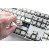 Tastiera meccanica vintage di origine Ducky (grigia, layout americano (qwerty), marrone cherry mx, 100%, hot swap, copritasti pbt double-shot)