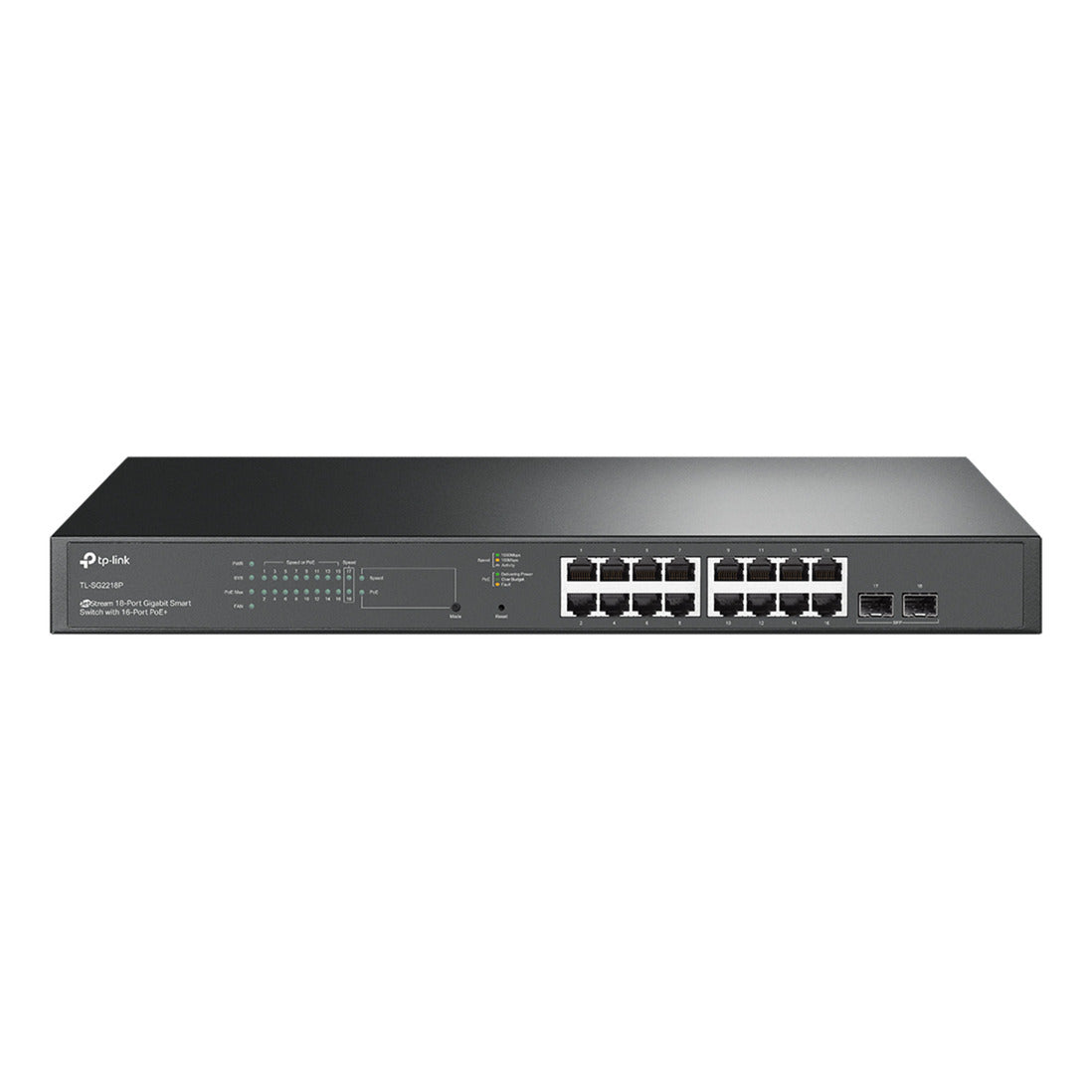 Tp-link Omada SG2218P Jetstream Smart Switch Gigabit a 18 porte (nero, 16x PoE+, 2x Gigabit SFP)