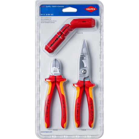 Knipex 00 31 30 bk v01 set di pinze per installazione elettrica (rosso giallo)