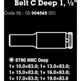 Wera belt c deep 1 set di bussole, 1 2 chiavi a bussola (nero, 6 pezzi)
