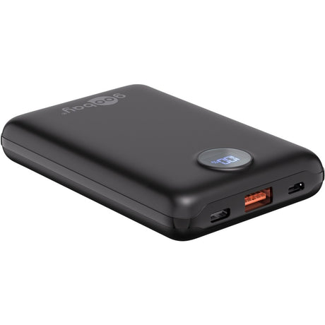 Power bank Goobay compatto da 10.000 mAh (nero, 10 Ah, 1x USB-A, 1x USB-C, alimentazione, ricarica rapida)