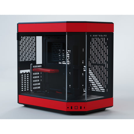 Custodia midi tower Hyte Y60 (rosso nero | 3x USB-A | vetro temperato)