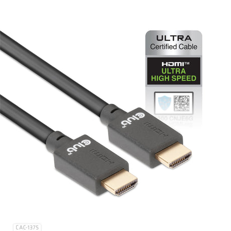 Cavo certificato Club 3D ultra veloce HDMI 2.1 maschio-maschio (nero, 5 metri, 4K 120Hz, 8K 60Hz, 48Gbps)