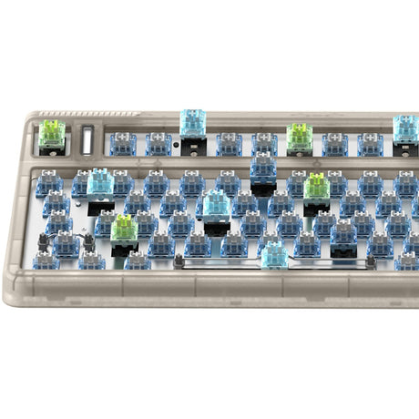 Tastiera meccanica wireless Iqunix og80 hitchhiker (grigia, layout us (qwerty), cherry mx silent red, 80% (tkl), led rgb, hot-swapable, pbt, 2.4ghz | bluetooth 5.1 | usb-c)