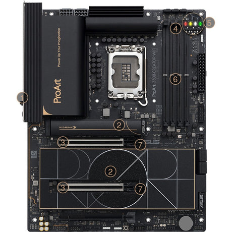 Scheda madre Asus ProArt Z890-Creator WiFi Socket 1851 (RAID, 2,5 GB-LAN, 10 GB-LAN, Wi-Fi 7, BT, audio, ATX)