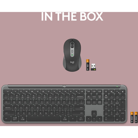 Set desktop wireless sottile Logitech mk950 (grafite, layout internazionale USA (qwerty), 400 - 4000 dpi)