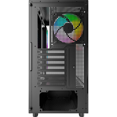 Custodia midi tower Montech xr (nera | 2x USB-A | 1x USB-C | RGB | vetro temperato)