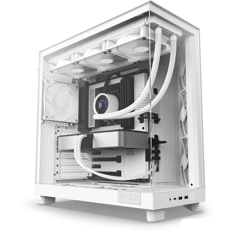 Custodia midi tower Nzxt h6 flow (bianco | 2x USB-A | 1x USB-C | vetro temperato)