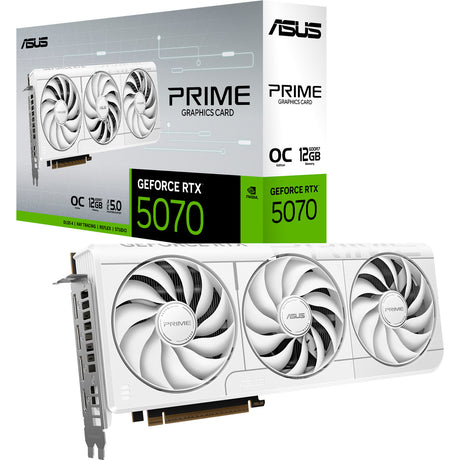 Scheda grafica Asus Prime GeForce RTX 5070 OC Bianca (bianco, 3x Display Port, 2x HDMI, DLSS 4)
