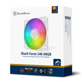 Ventola case Silverstone Shark Force 140 argb (bianco, 140 x 140 x 25 mm, pwm, 4-1 pin argb (led 5v))