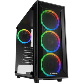 Custodia Sharkoon TG4M RGB MIDI Tower (nero | 2x USB-A | RGB | vetro temperato)