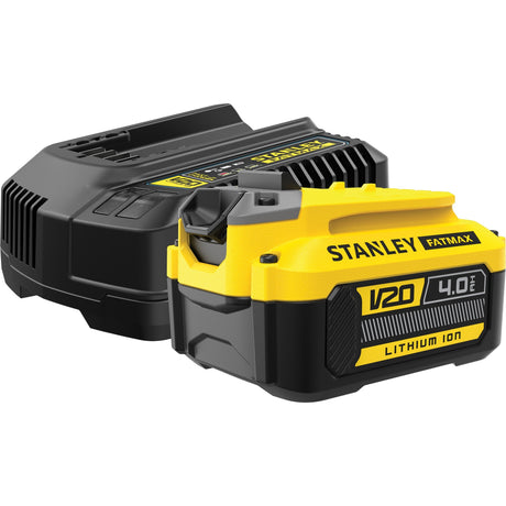 Caricabatterie Stanley fatmax v20 18v starter kit (giallo nero, caricabatterie (2a) e batteria (4.0ah) inclusi)