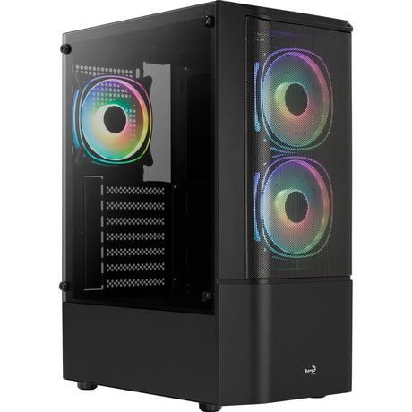 Custodia midi tower Aerocool quantum mesh v3 (nero grigio | 3x USB-A | RGB | finestra)