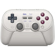 Gamepad bluetooth 8bitdo pro 3 (grigio chiaro rosso, switch 1 2, pc, android, usb bluetooth 2.4 ghz)
