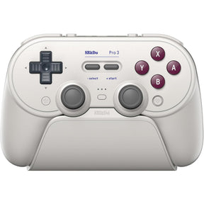 Gamepad bluetooth 8bitdo pro 3 (grigio chiaro rosso, switch 1 2, pc, android, usb bluetooth 2.4 ghz)