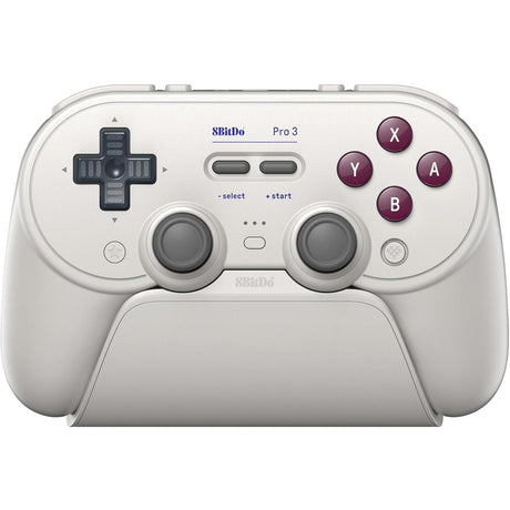 Gamepad bluetooth 8bitdo pro 3 (grigio chiaro rosso, switch 1 2, pc, android, usb bluetooth 2.4 ghz)