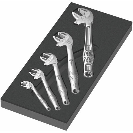 Wera chiave aperta autoregolante 6004 Joker Set 1 set di attrezzi (nero grigio, set di chiavi aperte autoregolanti, con inserto in gommapiuma per carrello da officina)