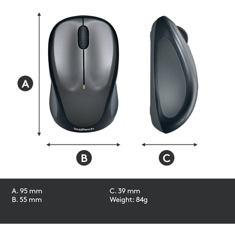 Mouse wireless Logitech m235 (nero grigio, ricevitore nano)