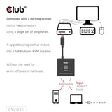 Club 3D USB-C bidirezionale video + dati + switch PD Switch USB (nero)