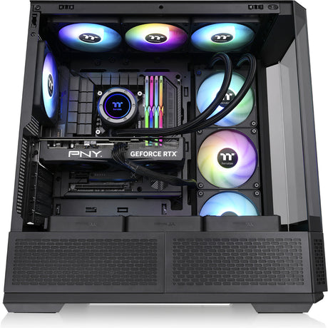 Custodia midi tower Thermaltake view 370 tg argb (nera | 2x usb-a | 1x usb-c | rgb | vetro temperato)