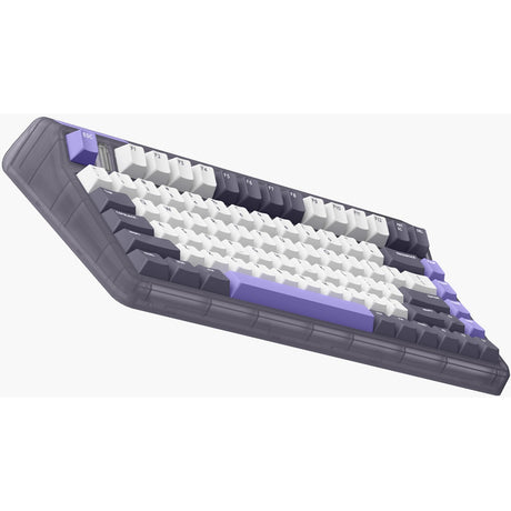 Tastiera meccanica wireless Iqunix og80 lavandin (lavanda, layout us (qwerty), cherry mx brown, 80% (tkl), hot-swapable, pbt, 2.4ghz | bluetooth 5.1 | usb-c)