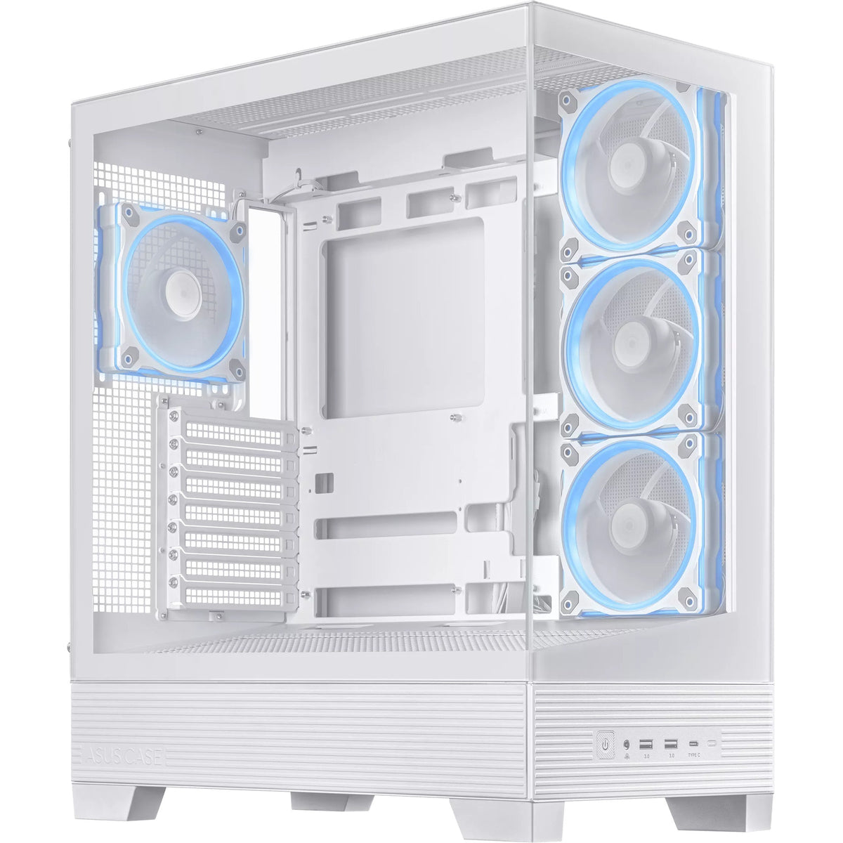 Custodia midi tower Asus a31 plus (bianco | 2x USB-A | 2x USB-C | vetro temperato)