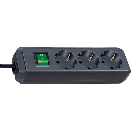 Brennerstuhl eco-line con interruttore a 3 vie, presa da 5 m (nero)