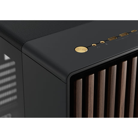 Custodia midi tower north xl dal design frattale (colore legno nero | 2x USB-A | 1x USB-C | vetro temperato)
