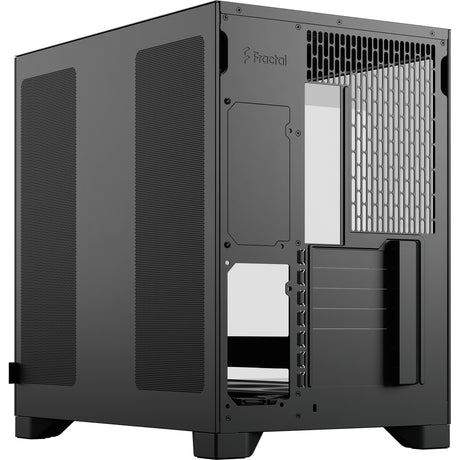 Custodia midi tower rgb dal design frattale pop 2 vision (nero | 1x usb-a | 1x usb-c | rgb | vetro temperato)