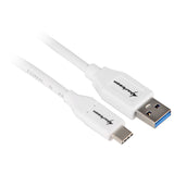 Cavo Sharkoon USB-A 3.2 > USB-C (bianco, 1 metro)