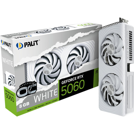Scheda grafica Palit geforce rtx 5060 oc bianca da 8 GB (bianca, dlss 4, 3x display port, 1x hdmi 2.1)