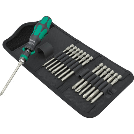 Wera kraftform kompakt 838 ra-r m set 1 set di punte (nero verde, 15 pezzi)