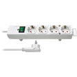 Brennerstuhl comfort-line plus multipresa a 4 vie (con spina piatta, interruttore, cavo da 2 m e distanze extra larghe dalle prese) colore: bianco