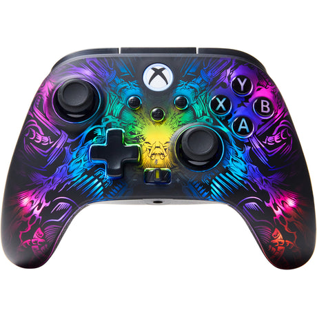Controller wireless Powera Fusion Pro per Xbox Serie X|S con Lumectra (Nero, RGB, Xbox Serie X|S, Xbox One, PC)