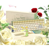 Tastiera da gioco meccanica rgb iqunix f97 con data floreale (verde, layout us (qwerty), iqunix piccolo principe, 96%, led rgb, sostituibile a caldo, pbt, 2,4 ghz | bluetooth 5.1 | usb-c)