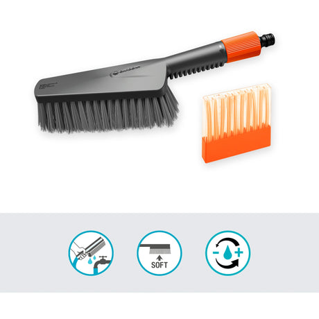 Set di pulizia Gardena cleansystem con spazzola manuale m morbida, spazzola per lavaggio saponetta (grigio, 18863-20)
