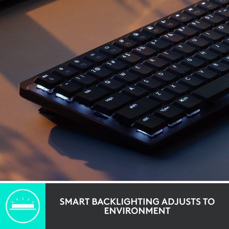 Mini tastiera meccanica Logitech MX (nera, layout internazionale USA (QWERTY), tattile GL, 80% (TKL), Bluetooth)