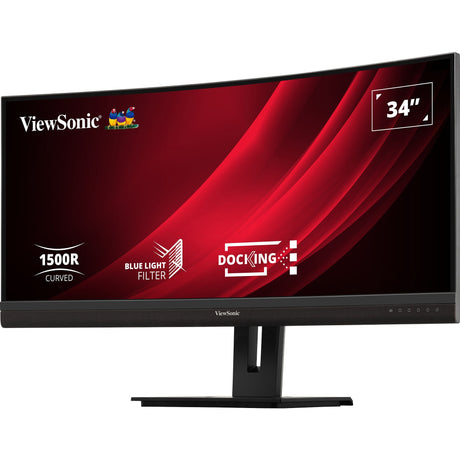 Viewsonic Monitor docking curvo UwQHD VG3456C 34 Ultrawide (Nero (opaco), 2x HDMI, 1x Display Port, USB-A, USB-B, USB-C, LAN, Audio)