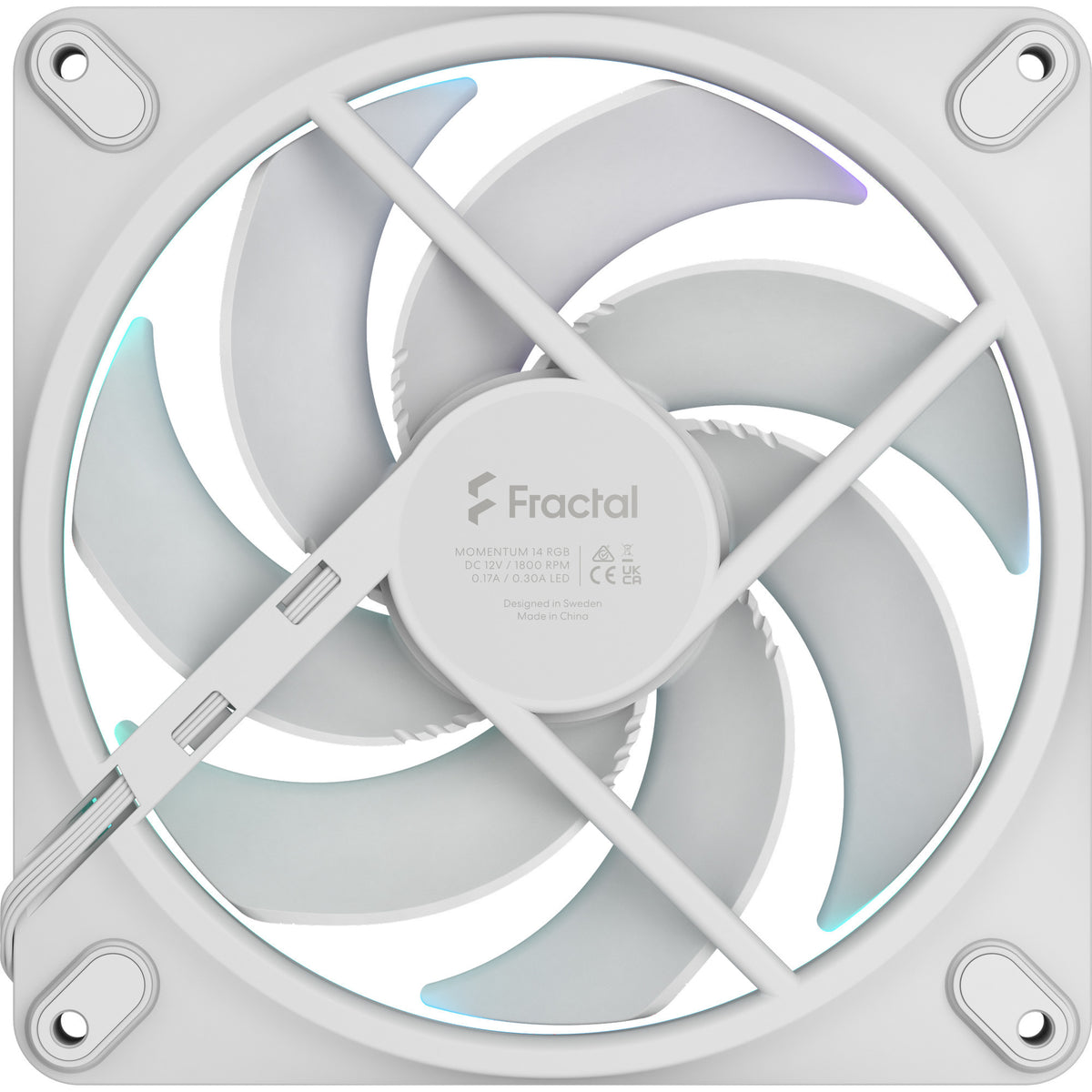Ventola del case Fractal Design Momentum 14 RGB (bianco, 140 x 140 x 25 mm, pwm)
